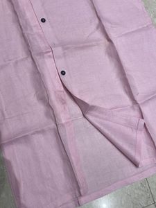 Pink Linen Button-Down Kurta