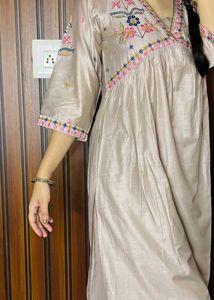 Blush Pink Alia Cut Premium Chanderi Silk
