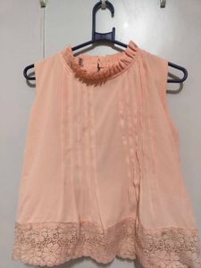 Peach Lace Top For Women