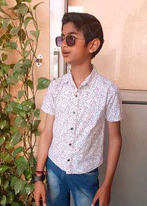 Printed White Shirt For Boys