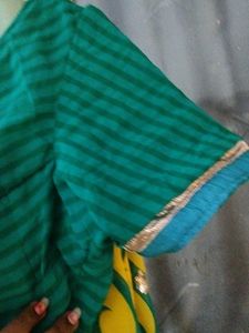 Yellow &amp; Green Saree