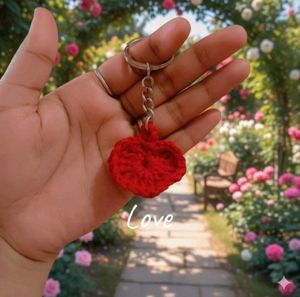 Crochet Heart Keychain Set