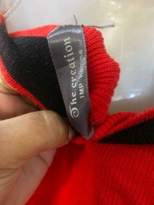 Red Long Woollen Top