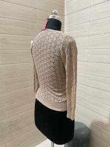 Vinatge Beige Knit Cardigan