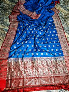 Pure Silk Katan Banarasi with running BP