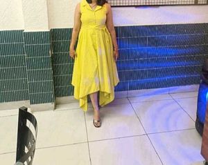 Yellow greenish Asymmetric Dress