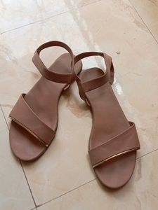 Minimalist Nude Ankle Strap Sandals
