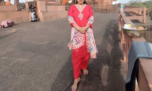 Pink Silk Embroidered Kurta Set With Coloured Dupa