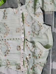 Elegant Mint Green Plaazo Kurta Set