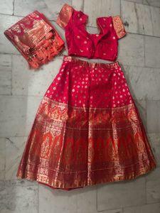 HEAVY BRIDAL BANARSI SILK LEHNGA BROCADE WORK