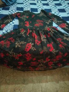 Floral Print Long Sleeve Dress No Coins