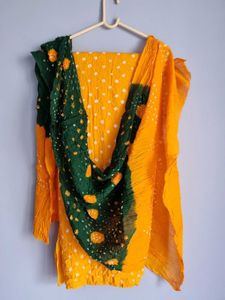 Bandhani Dress Material 3pc Salwar kameez set