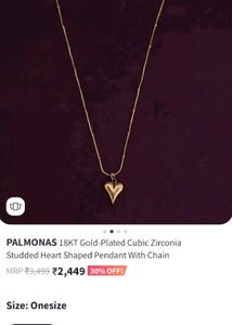 PALMONAS 18 K Heart Necklace