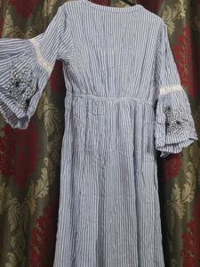 Striped Embroidered Dress