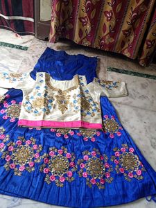 Blue Embroidered Lehenga Choli Set