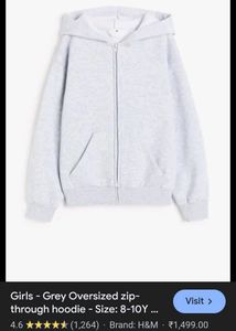 H&amp;M Grey Zipper XL