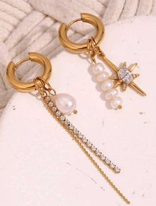 Asymmetrical Pearl Drop Earrings