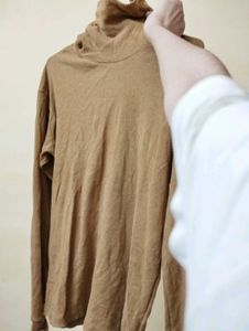 Brown Turtleneck Long Sleeve Top