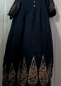 Black &amp; Gold Print Fabric