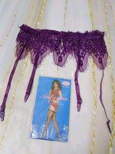 (1028)Purple Lace Garter Belt
