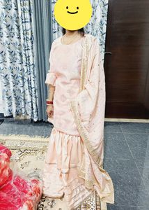 Peach Embroidered Kurta Set