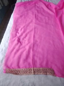 Pink Embroidered Saree