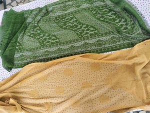 Vintage Scarves - Green &amp; Gold