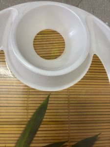 Elegant Melamine Serving Platter with Dip Bowl