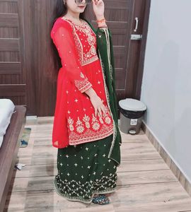 Frock Dupatta And Skirt Set