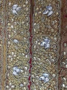 7 Meter Golden Colour Saree Lace