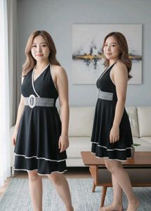 Black Halter Mini Dress