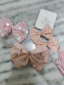 Pink Sequin Hair Bow
