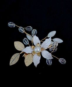 Floral Hair Clip with Pearl Accent