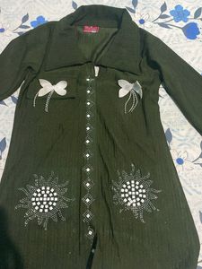 Green Embellished Co-ord Set