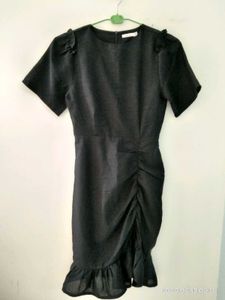 Navy Blue Ruffle Mini Dress