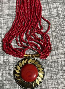 Red Necklace &amp; Bangles Set