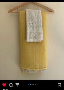 Maroon Embellished Saree &amp; Yellow For Neetu