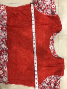Red Printed Kurta
