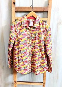 Light Yellow Printed Cotton Shirt Size-36