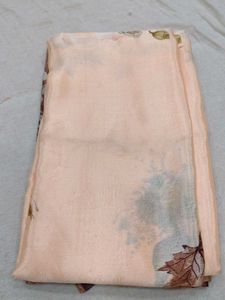 Elegant Floral Peacock Feather Printed Saree