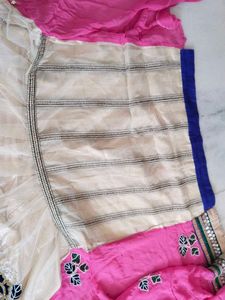 Ghagra Style Saree With Blouse Piece