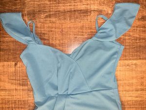 Blue Off-Shoulder Dress