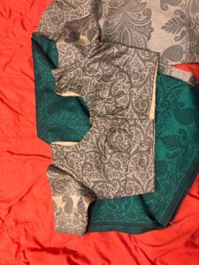 Dual Coloured Self Design Saree