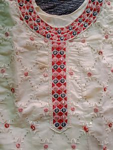 Chicken Work Kurti Lacha Set