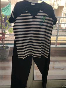 Striped night pajama Set