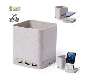 Wireless Charger, Power Bank And Pen Holder All In