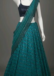 Stunning Teal Embellished Lehenga  ✨
