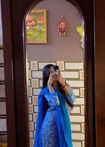 Elegant Printed Kurta pant chuni set