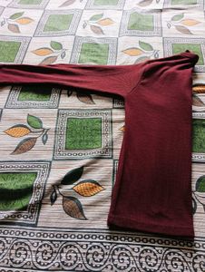 Maroon Mock Neck Top