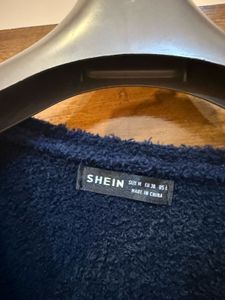 Navy Blue Fuzzy Knit Cardigan